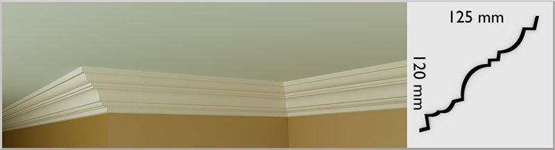 Small Bovale Coving / Cornice, handmade in Kilcock by Euromould for supply throughout Ireland