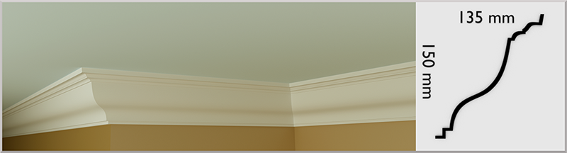 Hillary Coving / Cornice, handmade in Kilcock by Euromould for supply throughout Ireland