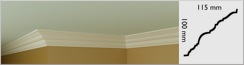Large Dunboyne Coving / Cornice, handmade in Kilcock by Euromould for supply throughout Ireland