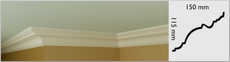 Medium Bullnose Coving / Cornice, handmade in Kilcock by Euromould for supply throughout Ireland