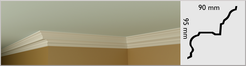 Small Mennolly Coving / Cornice, handmade in Kilcock by Euromould for supply throughout Ireland