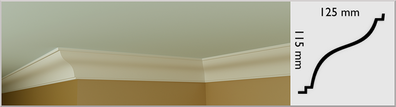 S Profile Coving / Cornice, handmade in Kilcock by Euromould for supply throughout Ireland