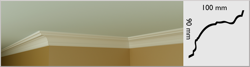 Small Bullnose Coving / Cornice, handmade in Kilcock by Euromould for supply throughout Ireland