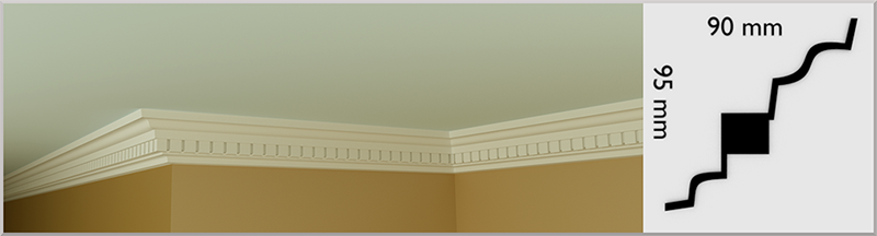 Small Dental Coving / Cornice, handmade in Kilcock by Euromould for supply throughout Ireland