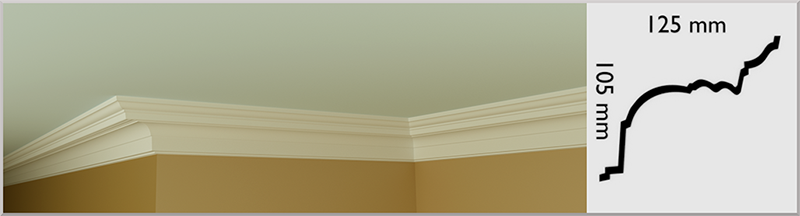 Small RQ Coving / Cornice, handmade in Kilcock by Euromould for supply throughout Ireland