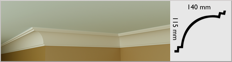 Spanish Cove Coving / Cornice, handmade in Kilcock by Euromould for supply throughout Ireland